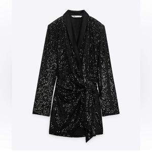 Zara sequin wrap dress
